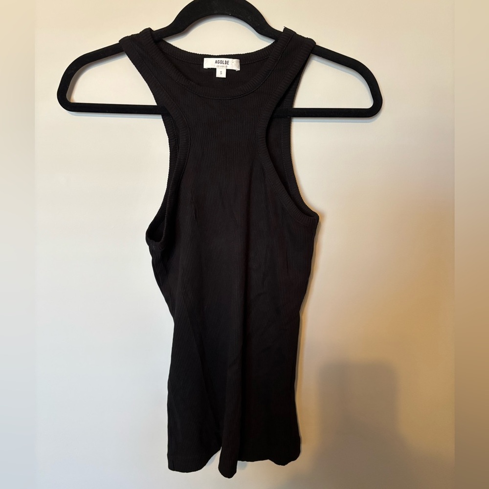 AGOLDE Black Bea Cutaway Tank Top - Picture 3 of 5
